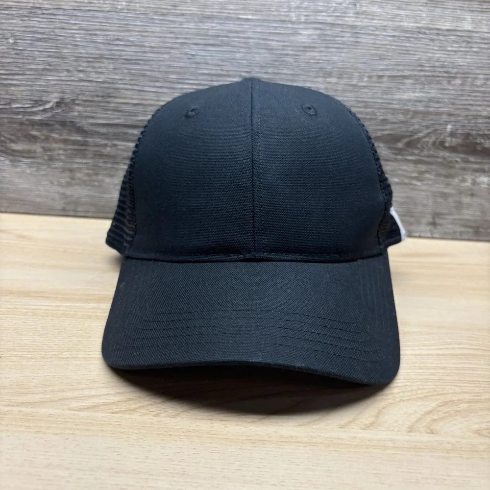 Carhartt Hat Cap Snap Back Black Trucker Mesh Workwear Logo Adjustable Canvas
